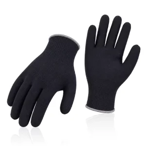 Acrylic Polyester Blended Knitted Breathable Lightweight Safety Gloves For Construction Work