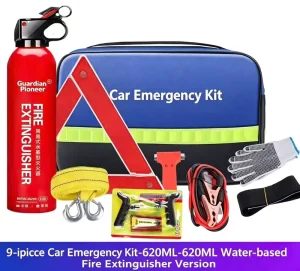 All in One Vehicle Emergency Kit with Fire Extinguisher 13PCS Roadside Safety Tools for Cars