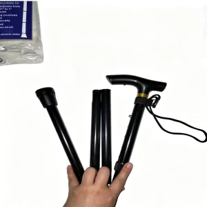 Aluminum Alloy Curved Cane Walking Stick Mountaineering Outdoor Tourism Portable Durable Adjustable Camping Climbing