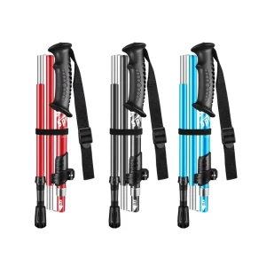 Aluminum Alloy Trekking Poles External Quick Lock Hiking Collapsible Nordic Walking Stick