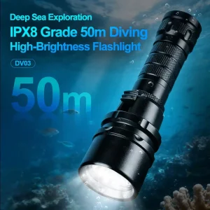 Aluminum XM L2 LED Flash Torch Light Mini 18650 USB Rechargeable Waterproof Dive Flashlight IP68 Spearfishing Torch Alloy Body