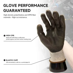 Anti Abrasion Seamless Knit Level C Safety Gloves for Heavy Duty Industrial Use Manufacturer