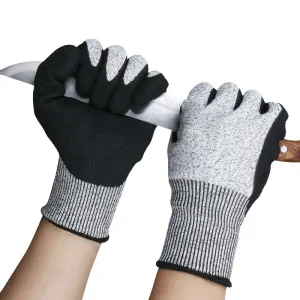 Anti-Cut Industrial Gloves with Nitrile Coating