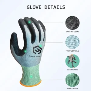 Anti-Cut Safety Gloves CE EN388 Certified Nitrile Foam Oil-Resistant Level C