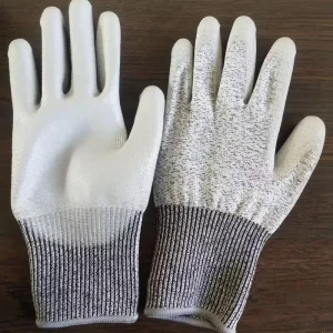 Anticut Level 5 Cut Resistant Gloves HPPE and PU Coated Work Safety Anti Cut Gloves for Glass Handling Construction