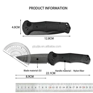 BM CLAYMORE 9070 DIY Pocket Knife CPM D2 High Hardness Camping EDC Tool Outdoor Portable Hunting Foldable OEM Nylon Fiber Handle