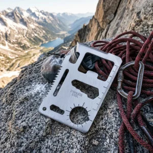 Baiyuheng 11 in 1 Stainless Steel Survival Multi tool Card Credit Card Size Wallet Tool for Outdoor Camping Hiking