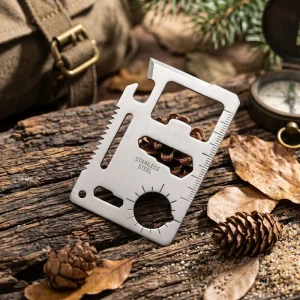 Baiyuheng Custom Logo Multi function Stainless Steel Credit Card Multi Tool Survival Card Wallet Tool Promotional Business Gift