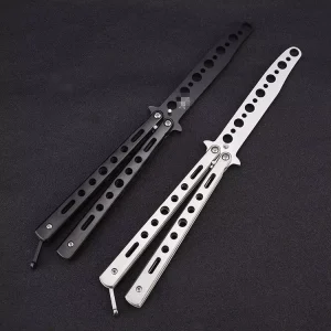 Beginner Practice Butterfly Knife Riveted No Maintenance Balisong Trainer Unsharpened Flipping Tool for Safe Skill Learning