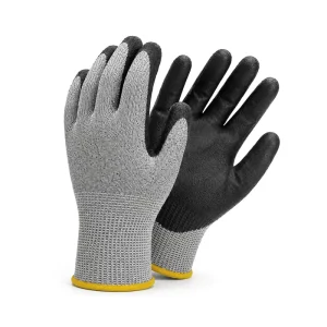 Black PU HPPE-Coated Cut Level 5 Touchscreen High-Dexterity Work Gloves for PCB Rework