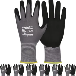 Black Thirteen Gauge Garden Mechanic Breathable Anti Slip Tear Resistant Flexible Versatile Nitrile Coated Gloves