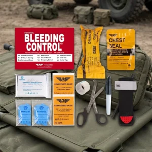 Bleeding Control Pack Medical Trauma Kit Includes Vented Chest Seal Israeli Bandage Compressed Gauze