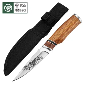 Bochen High Hardness Bushcraft Sharp Edge Fixed Blade Tactical Knife Hunting EDC Survival Tools with Nylon Sheath