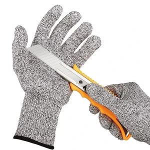 Breathable Gray 10 13 Gauge Hand Protection Level 5 Cut Resistant Gloves