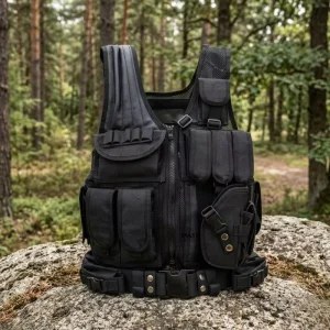Breathable Tactical Vest Tear Resistant Adjustable Multi Functional Protective Equipment for Outdoor Training & Sports