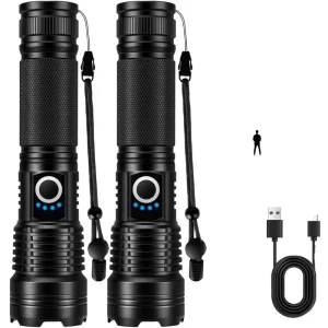 Bright Long lasting Long range Flashlight Multifunctional Zoomable Torch for Camping Hiking and Outdoor Use