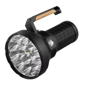 Brightest Tactical Flashlight 48000LM Searchlight Built in Cooling Fan 16pcs P50 LED Rechargeable Aluminum Alloy Waterproof IP20