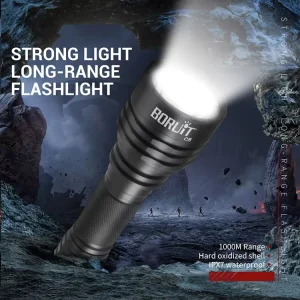 C8 1050 Lumen LED Torch 1km Long Range White Flashlight with Rechargeable Battery