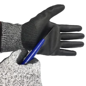 CE 4X43C PU Cut-Resistant Gloves, Level 5, Anti-Slip, 2XL