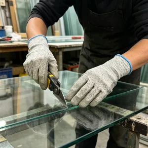 CE Approved Level b Cut Resistant Gloves HPPE Fiber PU Coated For Precision Machining And Automotive Manufacturing Safety