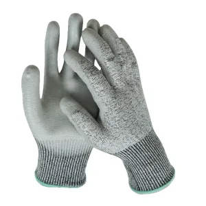 CE Certificate Cut Resistant Industrial Anti Cutting Gloves Level 5 Cut Resistant Hand Safety Pu Coated Gloves