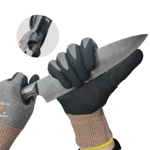 CE Certified 13G Nitrile Dipped Cut Resistant Gloves Anti Cutting HPPE+Nitrile Reinforced Thumb Garden Gloves Protective Gear