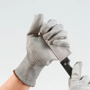 CE EN388 HPPE Anti Cut Level D Cut Protection Safety Work Cut Resistant Gloves With PU Coated Palm for Industry