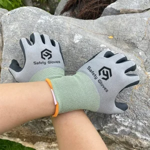 CHUANGYING 15 Gauge HPPE Cut Level C CE Anti Cut Work Gloves with Nitrile Liner Foam Palm Coating Safety Gloves