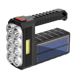 COB Solar Charge Waterproof Fishing Lantern USB Handing Rechargeable Spotlight Searchlight Working Searching Light