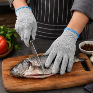 CU1326 ISO Level B Cut Proof Grey PU Coated Seamless Knit Safety Gloves for Industrial Use