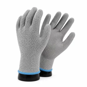 CU1326 Level B Cut Resistant Grey PU Palm Dipped Safety Work Gloves for Glass Handling