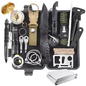 Camping 28 in 1 Survival Gear DIY Emergency Waterproof Metal Portable Adventure Fishing Hunting Men Customized Gift
