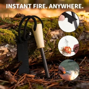 Camping Emergency Multi functional Wood Metal Fire Starter 13 3 4 Blade 8mm 100000+ Durable Spark Customizable 3 Year