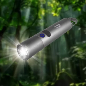 Camping Flashlight Torch Light LED Flashlight Long Range Powerful Rechargeable with Shade and Hook