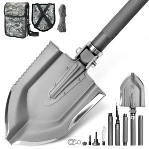 Camping Shovel Folding Multitool 18 in 1 Tactical Shovel Survival Kit High Carbon Steel Camping Gear Outdoor
