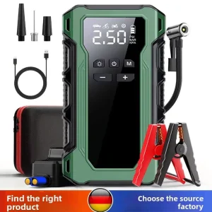 Car Battery Jump Starter Portable Mini Power Bank Digital Tire Inflator Air Compressor Quick Charge