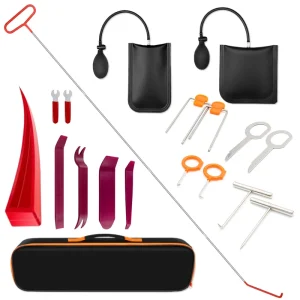 Car Door Repair Hand Tools Kit Professional with Easy Entry Long Distance Grabber Air Wedge Pump Emergency Unlock Kit for Auto