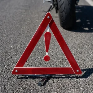 Car Emergency Tool Kit Exclamation Point Triangle Reflective Plastic 43cm Warning Sign