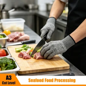 China Factory Direct Safety Work Gloves 13G HPPE Cut Resistant Breathable Ventilated Low MOQ