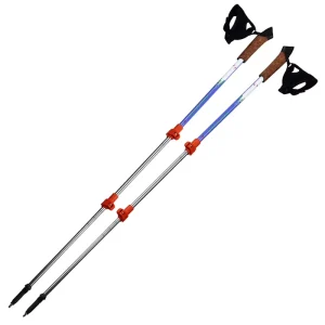 Cork Handles Nordic Walking Poles Sticks Customized 3 Sections Nordic Walking Sticks Aluminum Hiking Sticks Tungsten