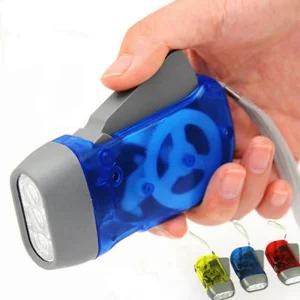 Crank Torch Light Hand 3 LED Red Pressing Dynamo Flashlight Emergency Lighting Outdoor Night
