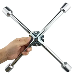 Cross Socket Wrench 4 Way 17 19 21 23MM Galvanized Carbon Steel Tire Nut Spanner Auto Emergency Tyre Repair Removal Hand Tool