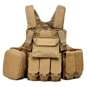 Cross border Eight Piece Tactical Vest Outdoor Camouflage Multi Functional Wear resistant Synthetic Fiber Blends