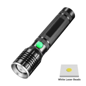 Custom Logo Handheld Rechargeable LED Torch Flashlight Long Distance Flashlight Aluminum Alloy ABS Body