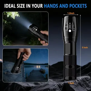 Custom Logo Mini Tactical Flashlight 5 Modes Water Resistant Aluminum LED Torch for Distributors