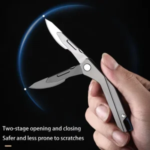 Custom OEM Titanium Alloy Utility Knife Box Cutter with Quick-Change Blade Razor-Sharp & Stain-Resistant for Carving