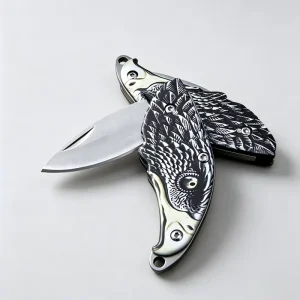 Customizable OEM Eagle Pocket Knife 3D Printed Stainless Steel Handle Camping Keychain Tool DIY Gift Knife Low MOQ