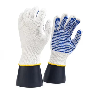 Customized OEM ODM Single Sided PVC Dotted Safety Gloves Durable Cotton Work Gloves Professional Protection Hand Wear Bulk