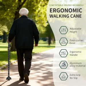 Customized Telescopiing Crutches Aluminum Alloy Old Man Walking Sticks Cane Outdoor Walking Stick