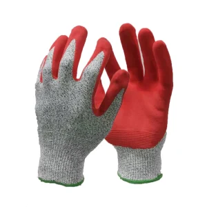 Customized logo Sandy Nitrile Anti Cut Heavy Work Safety Glove HPPE Cut Resistant A3 Gloves